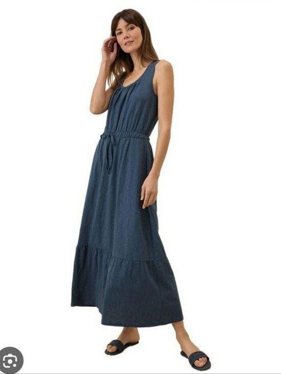 Pact Dresses & Skirts - Pact Organic Cotton Relaxed Slub Cotton Tank Maxi - Blue, L